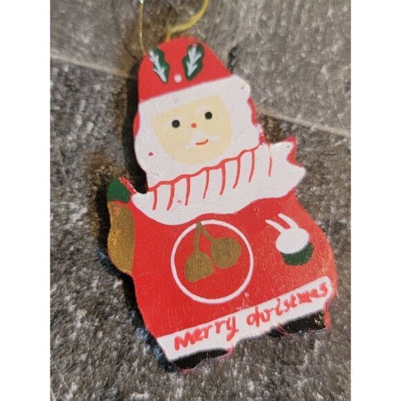 Merry Christmas wooden Santa Claus drum ornament Xmas decor - Picture 4 of 4